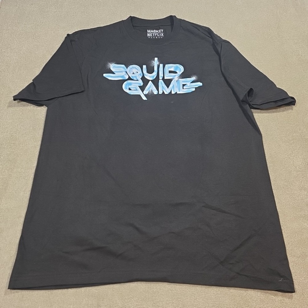 Pacsun  Market Netflix Squid Game T-Shirt Black New Size XL Black Graphic